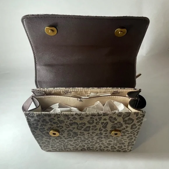 Betsey Johnson Leopard Print Crossbody Bag Cowboy Boot Charm New with Tag VIRAL - Picture 7 of 9